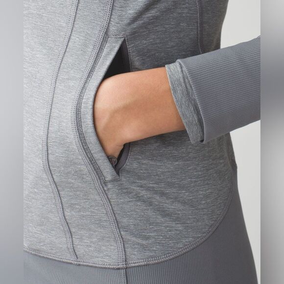 Lululemon Daily Practice Full Zip Jacket Heathered Slate 4 - Picture 6 of 12